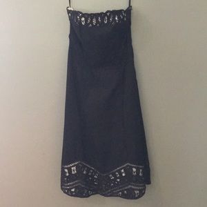 White House Black Market strapless black dress